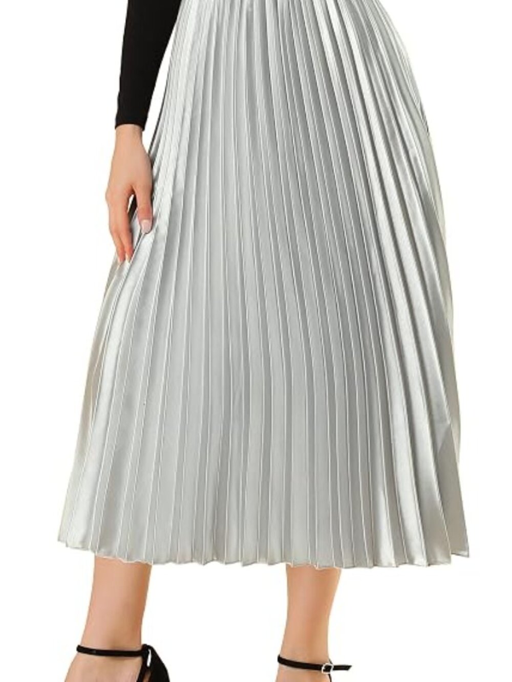 Silver Pleated Skirt Size XL